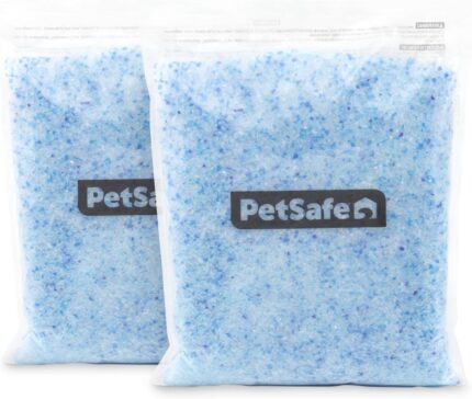 PetSafe ScoopFree Premium Blue Non-Clumping Crystal Cat Litter, Lightly Scented Litter – Superior Odor Control – Low Tracking for Less Mess – Lasts Up to 1 Month, 8.6 lbs total (2 Pack of 4.3 lb bags)